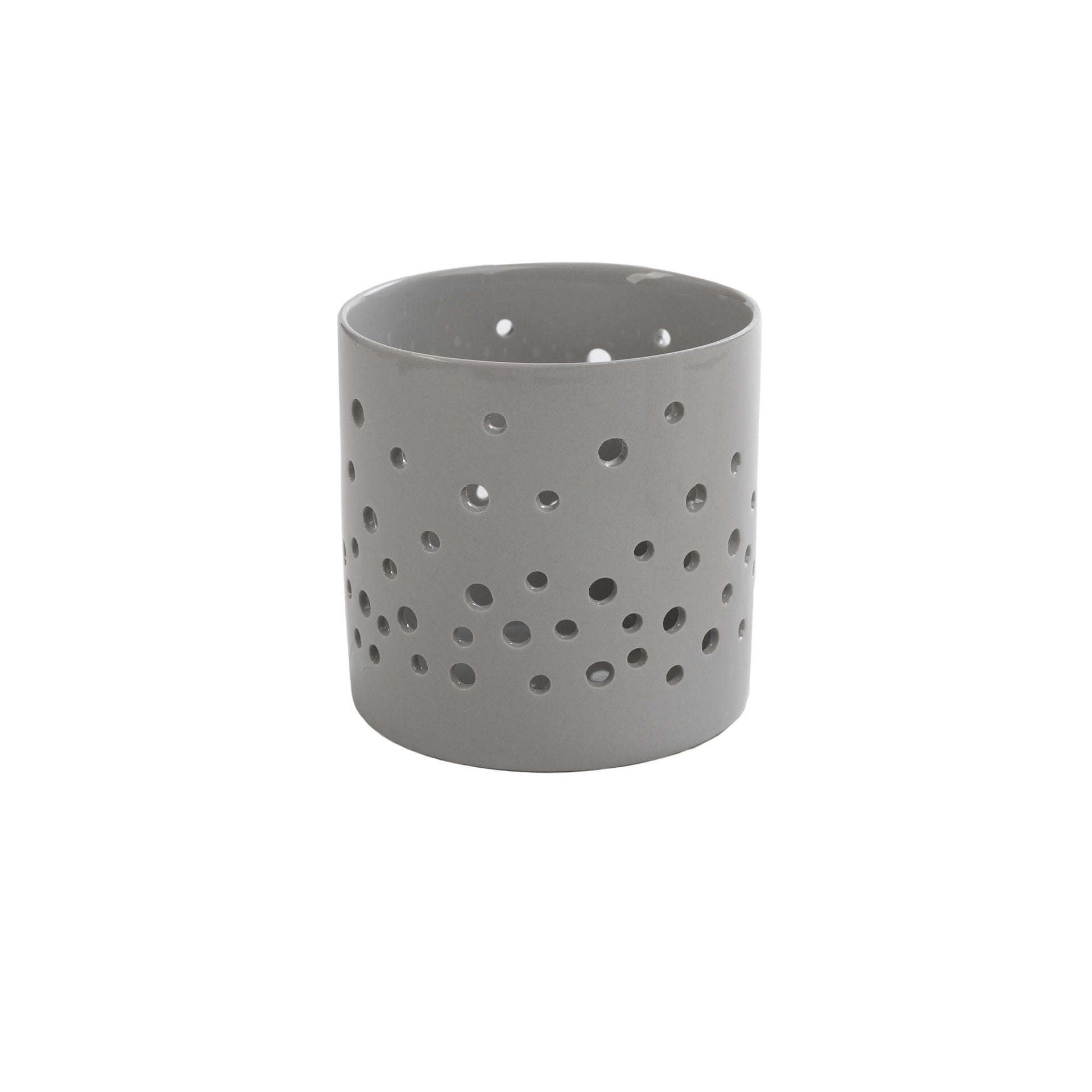 sögne lys grey t-light holder dots large